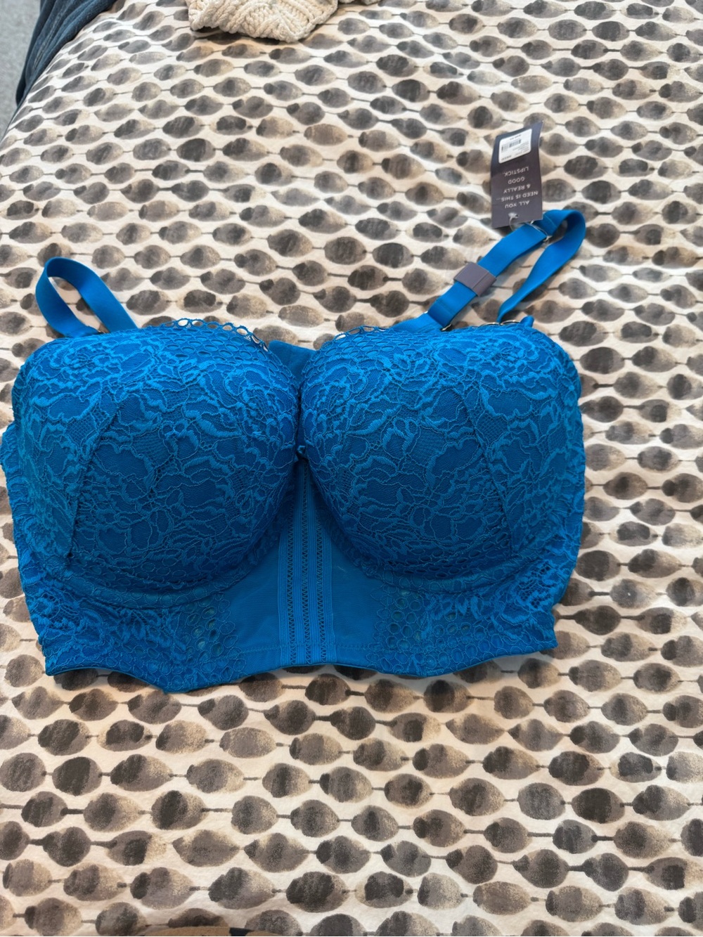 Cacique Royal Blue Lace Longline Bra
